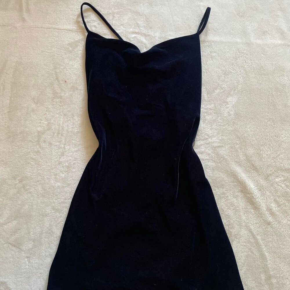 Asos Dark Blue Petite Cami Mini Slip Dress